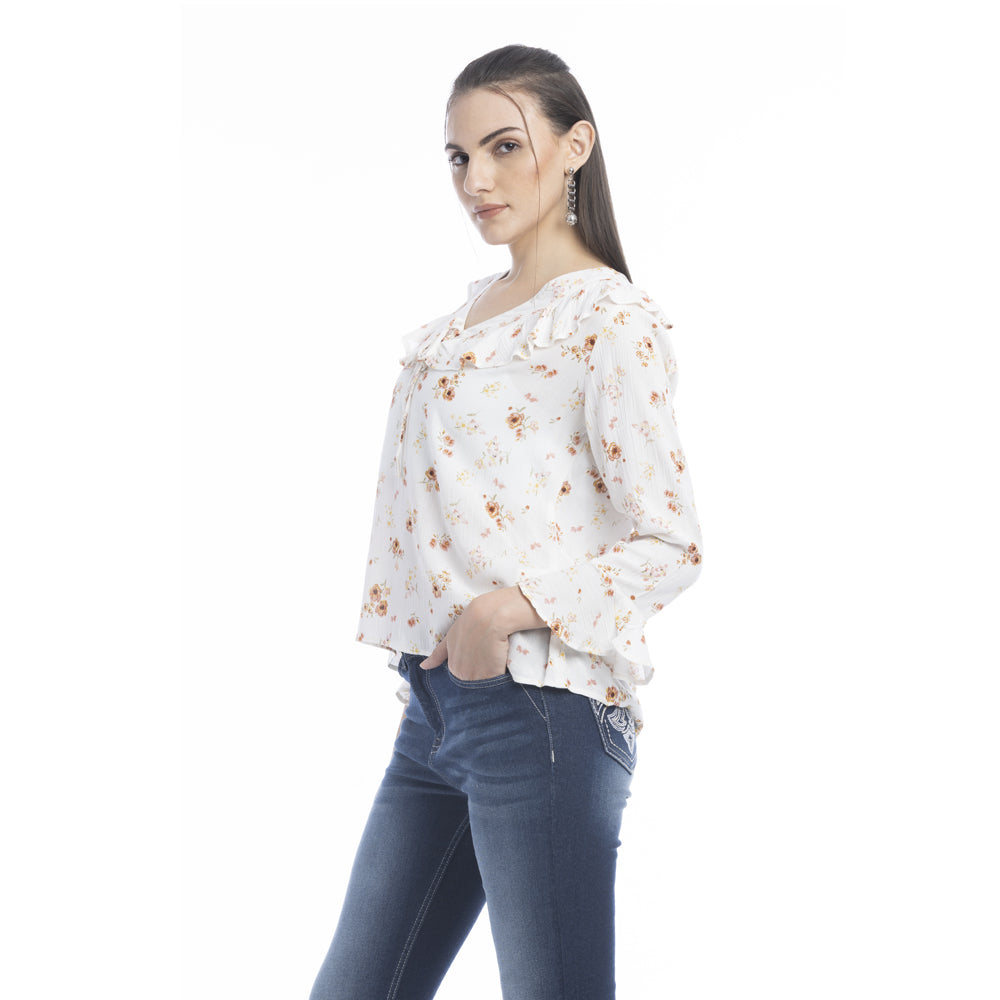 Delicate Roses V-Neck Top - Myra USA