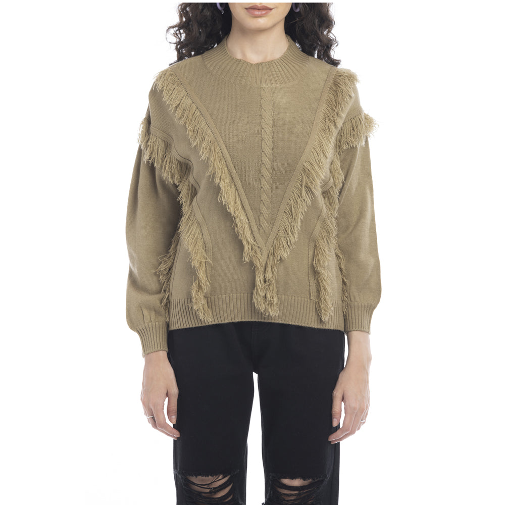 Tessa Fringe Accent Sweater - Myra USA