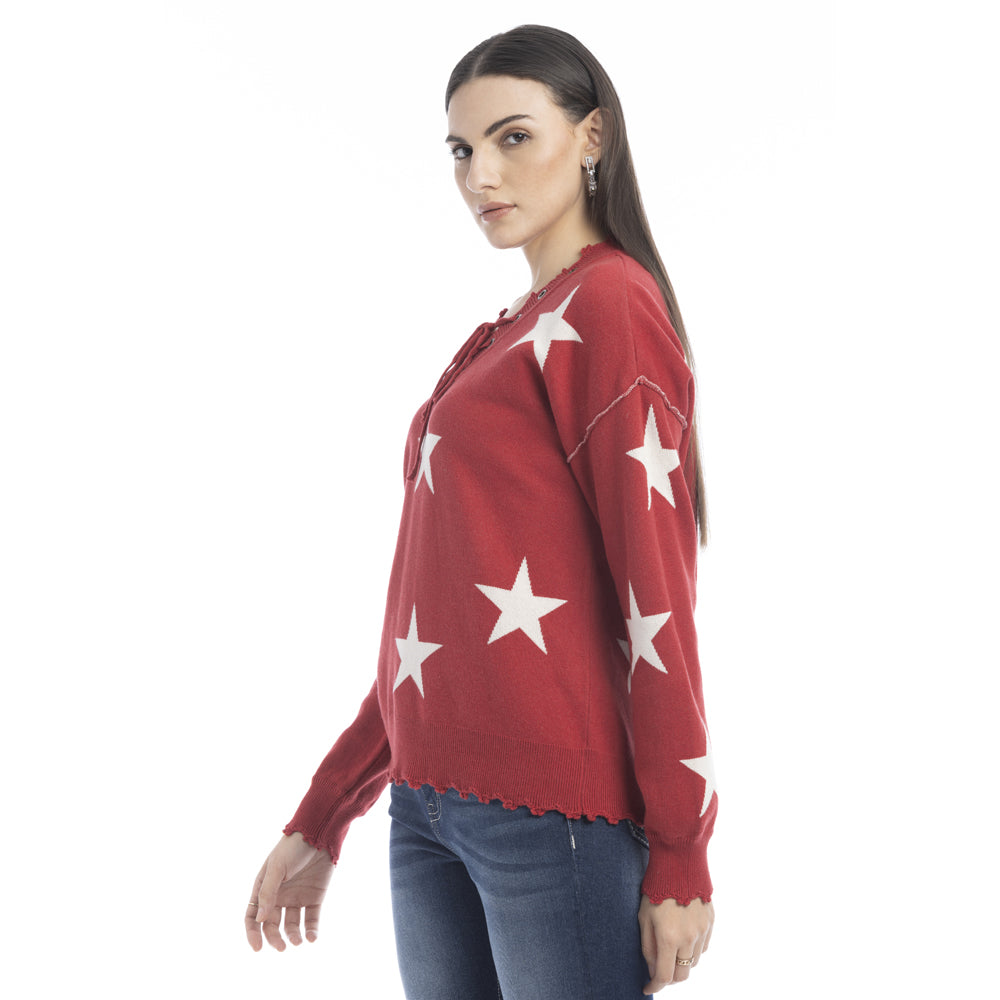 Paige Stars Frilled Hem Sweater - Myra USA