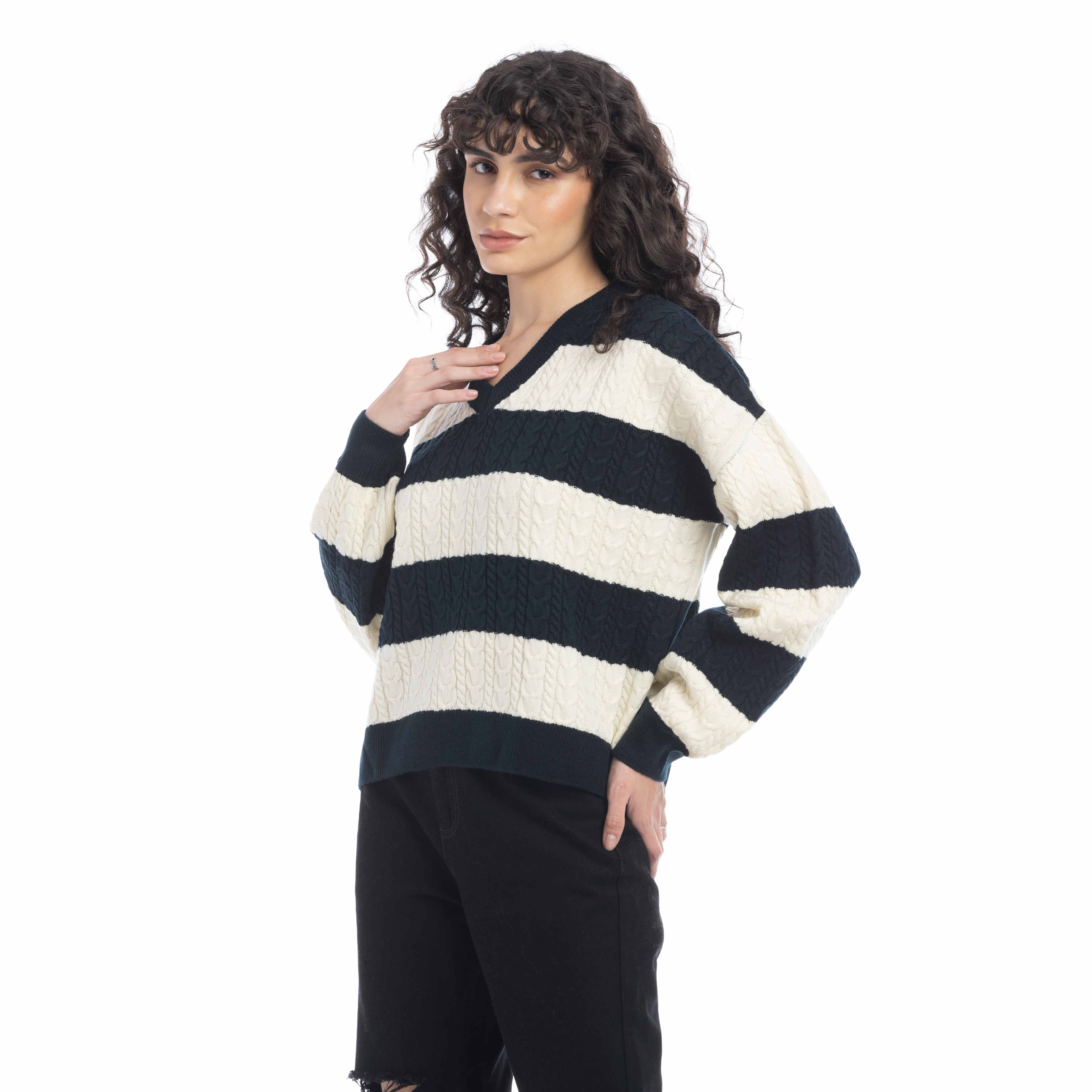 Logan Striped Knit Sweater - Myra USA
