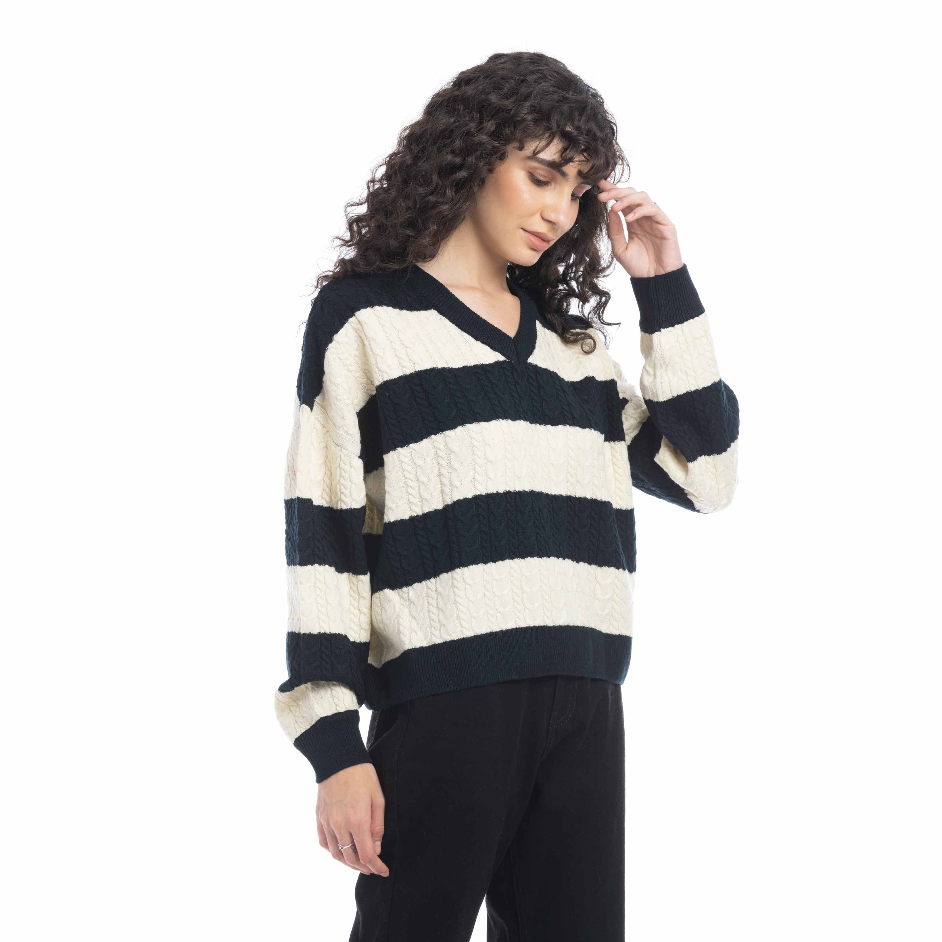 Logan Striped Knit Sweater - Myra USA