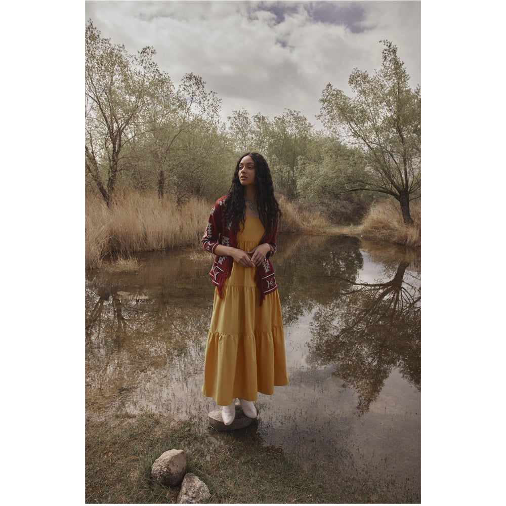 Ophelia Savannah Pattern Fringed Cardian - Myra USA