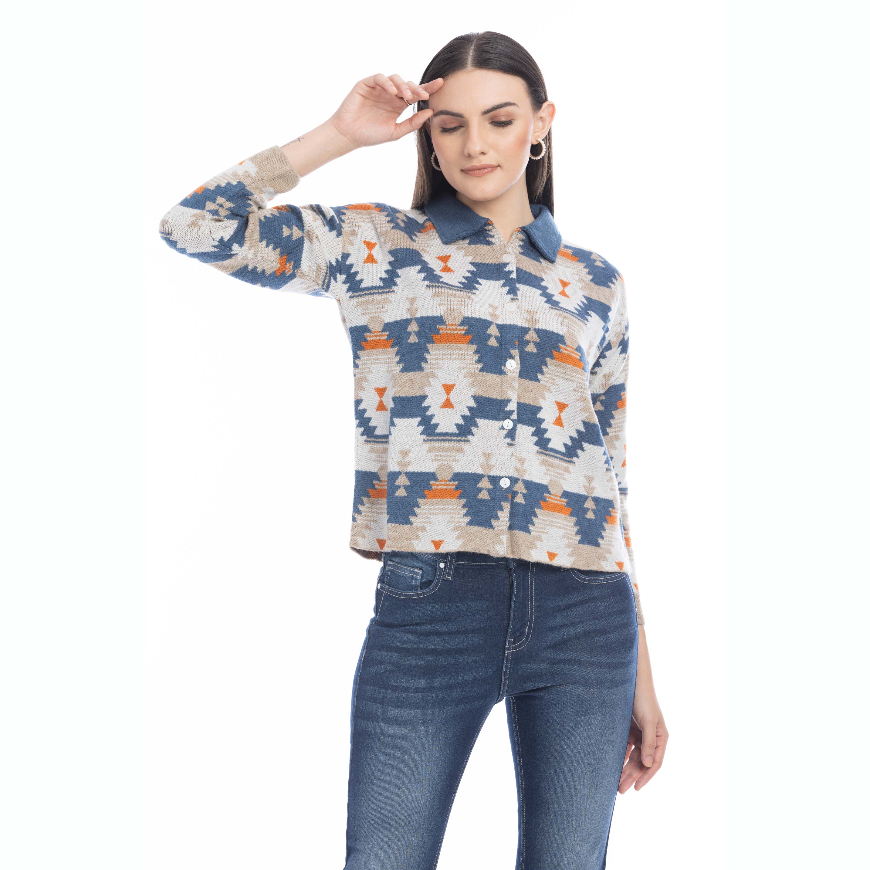 Remington Button Front Shacket Sweater - Myra USA