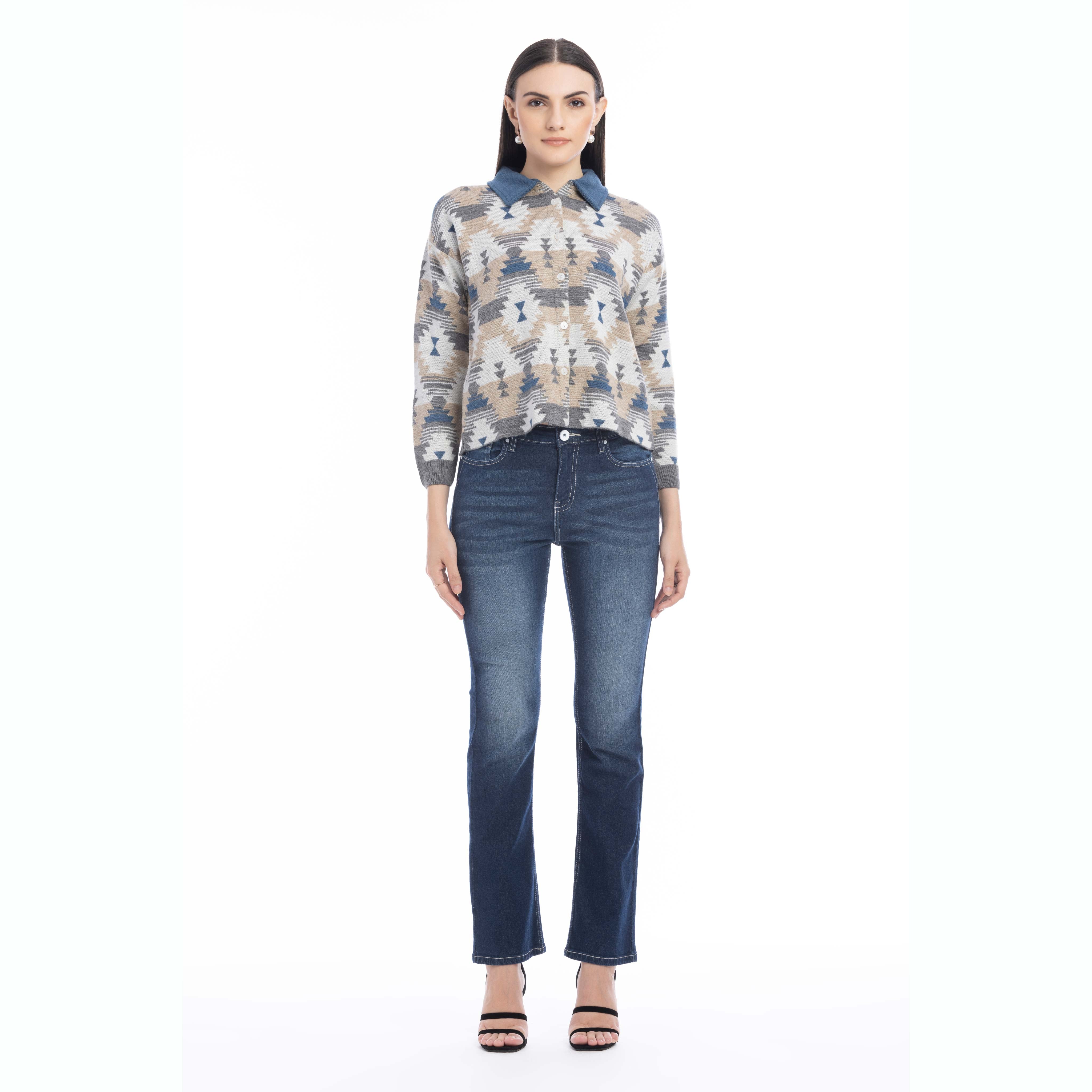 Raign Button Front Shacket Sweater - Myra USA