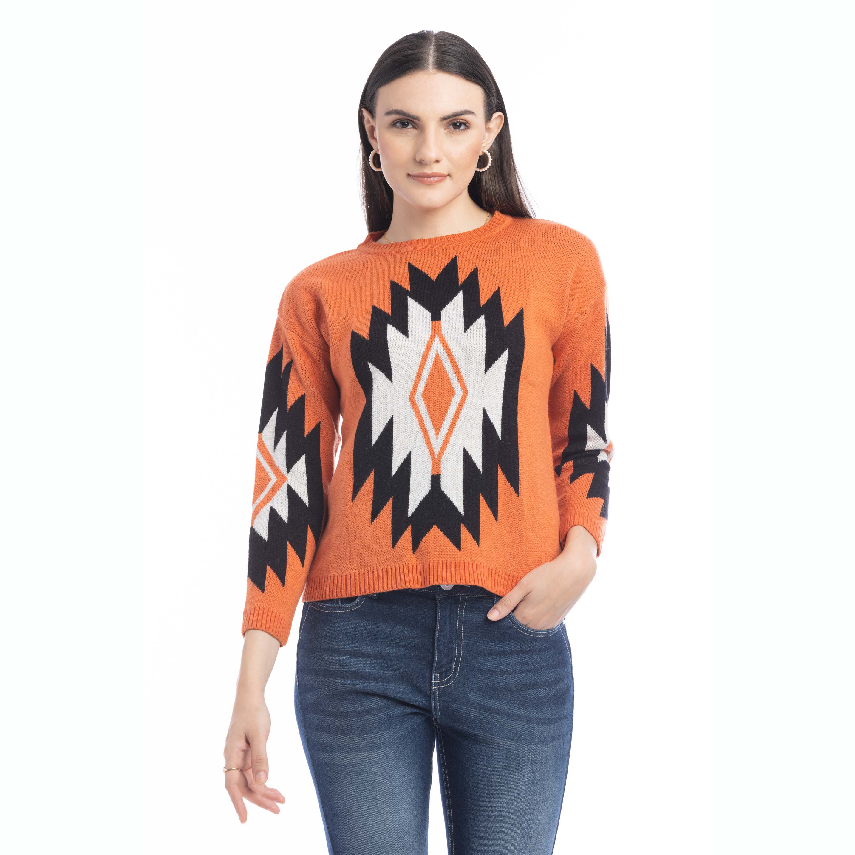 Rosemary Plains Geometric Print Sweater - Myra USA