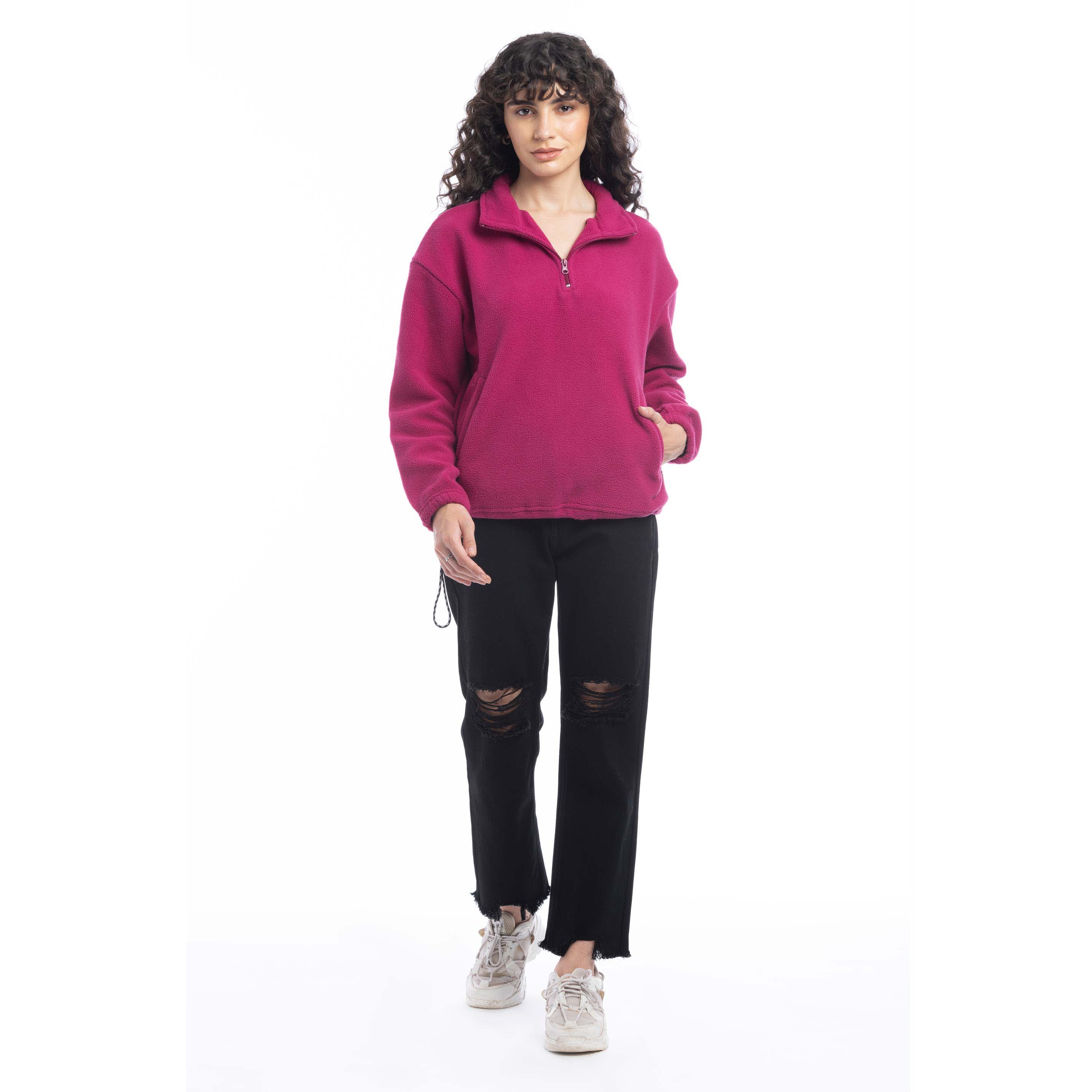 Maren High Collar Jacket in Magenta - Myra USA