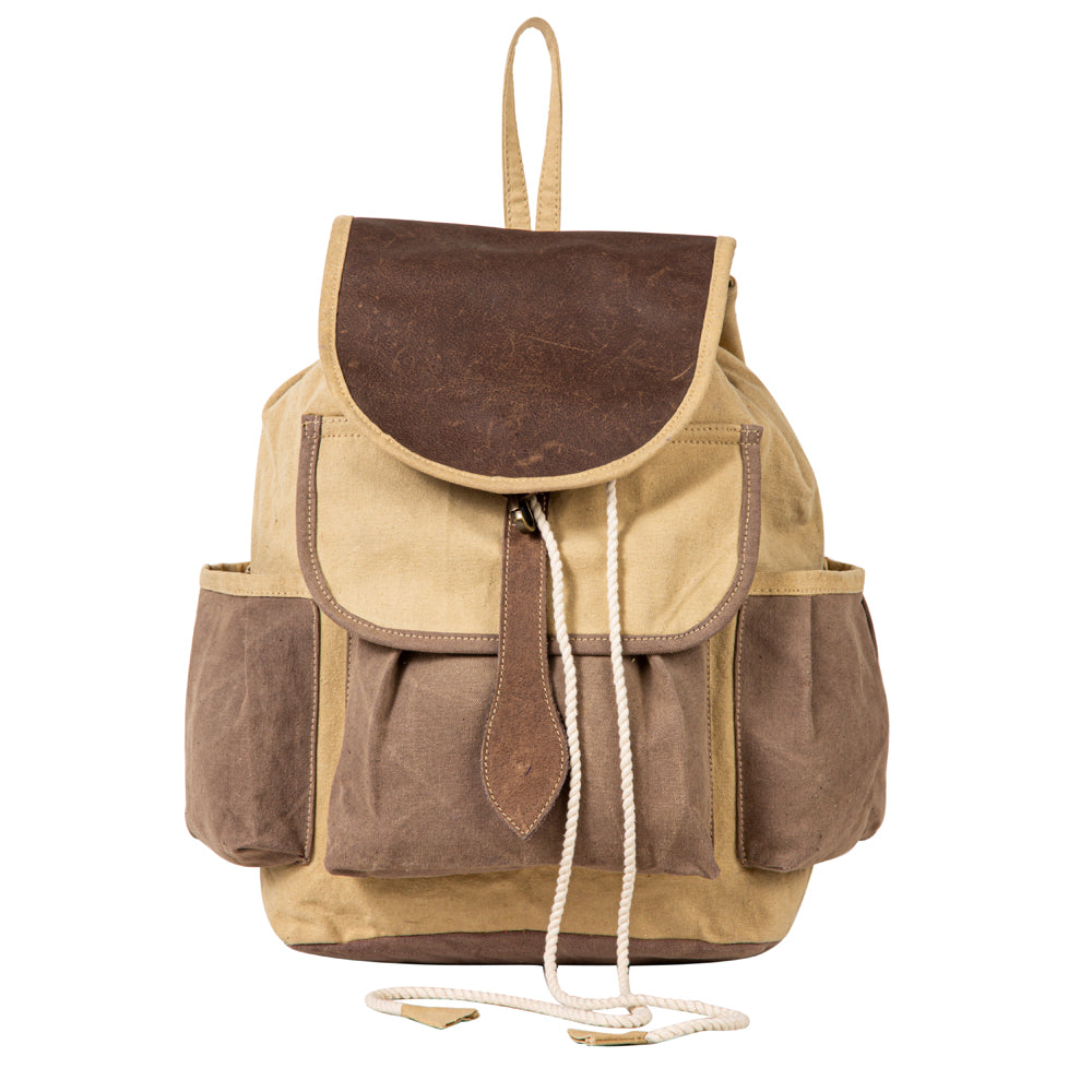 Cream canvas backpack fashion