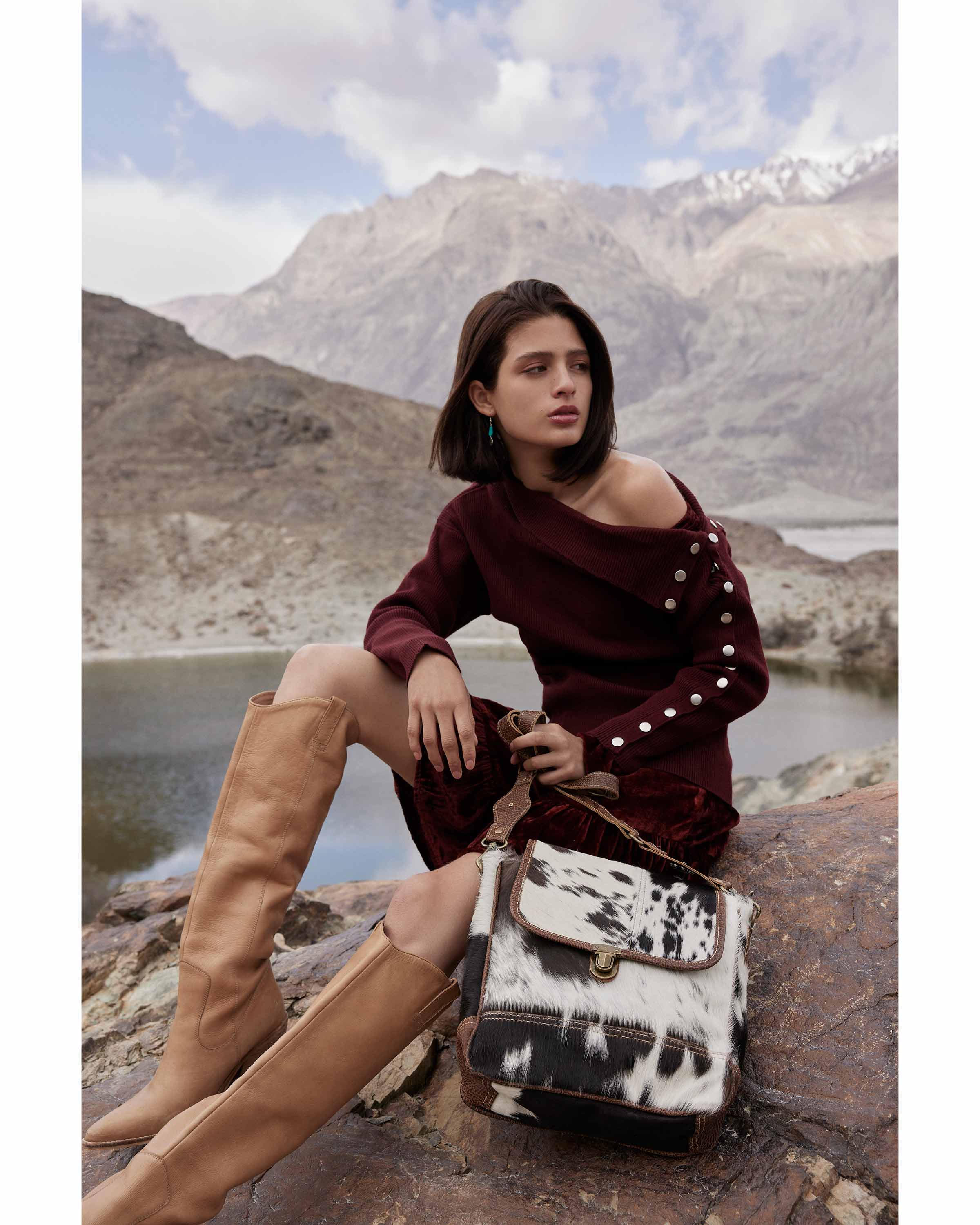 Adobe Sands Leather Hairon Bag - Myra USA