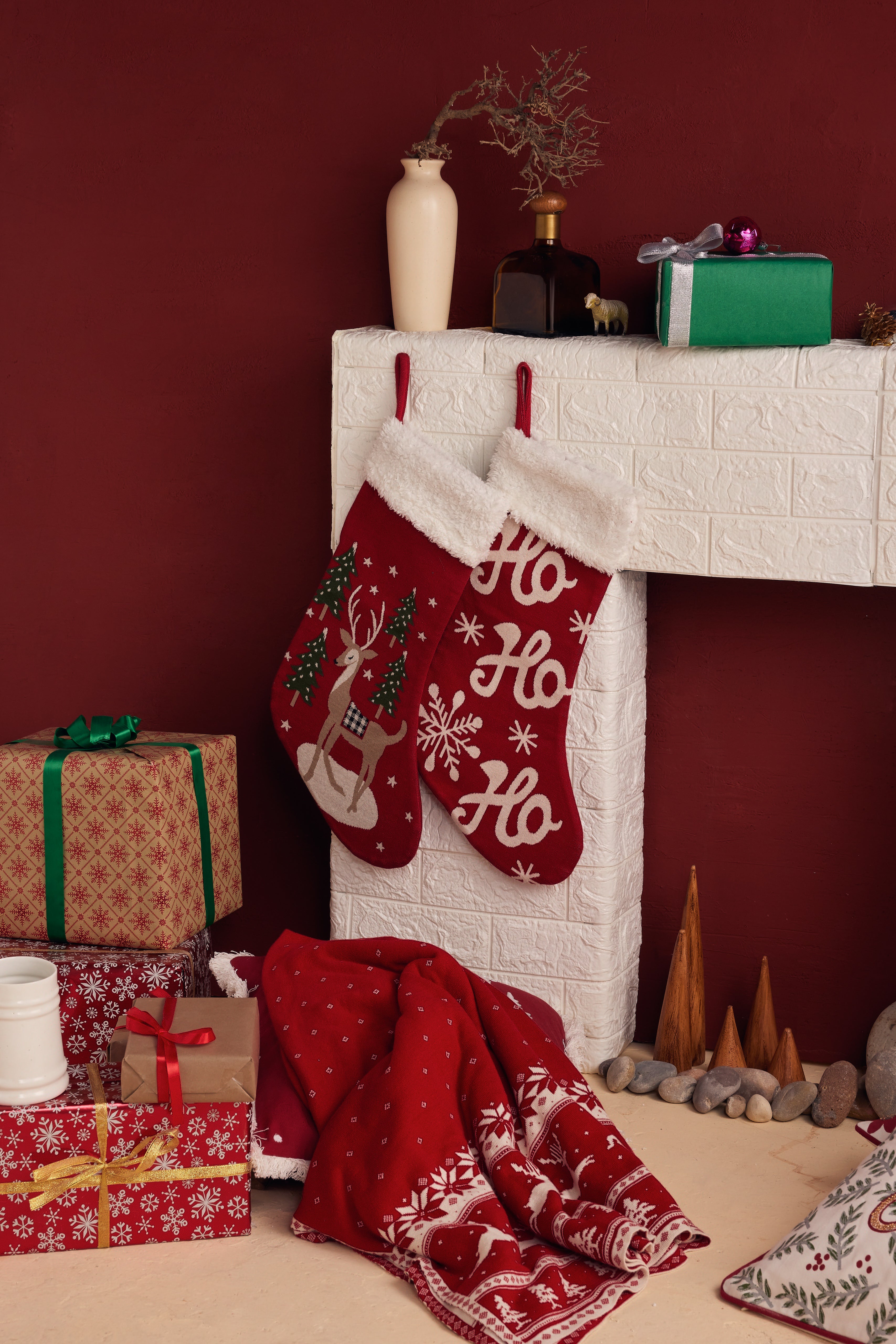 Happy Holiday Reindeer Stocking - Myra USA