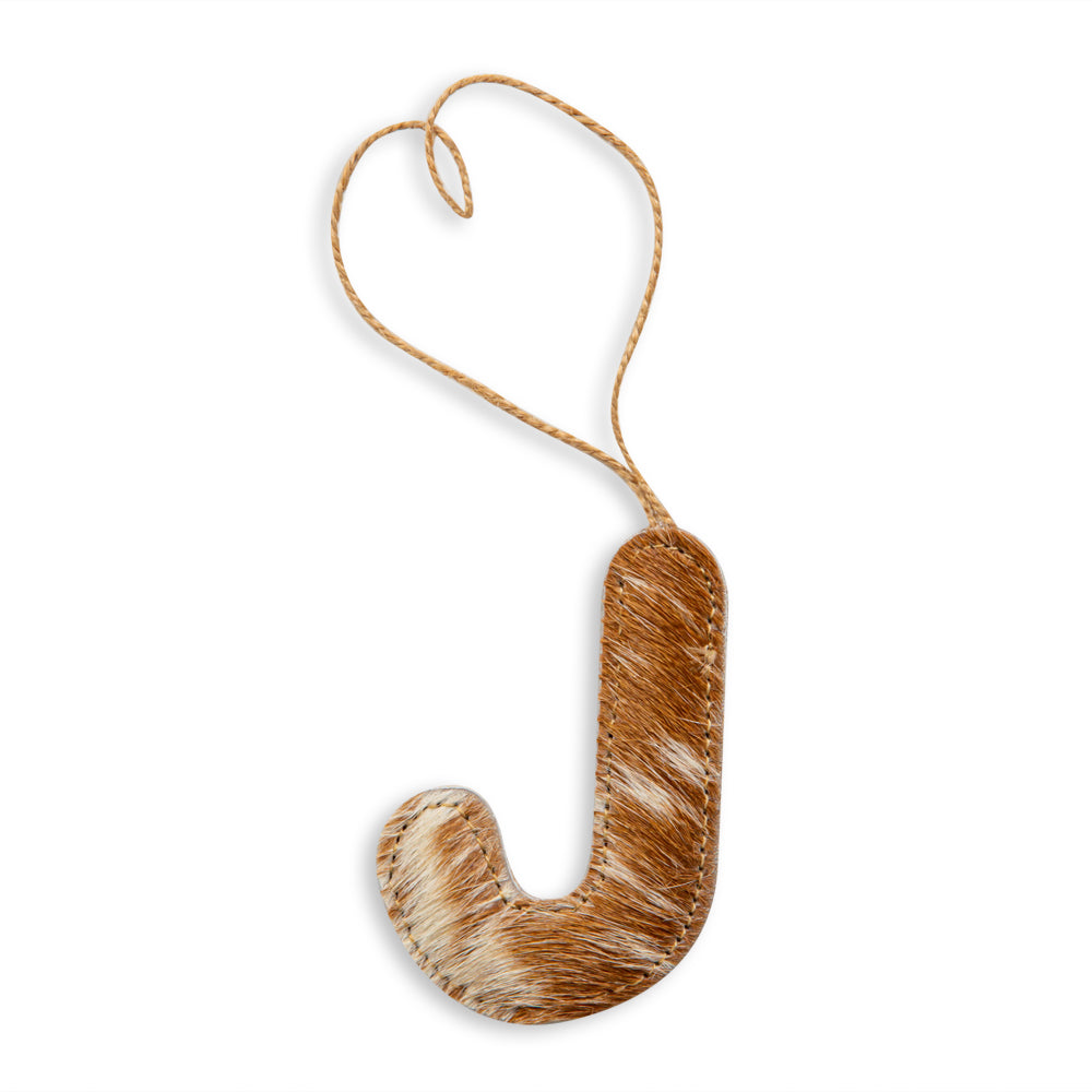 Jolly Candy Cane Hair-On Hide Ornament Set In Brown - Myra USA
