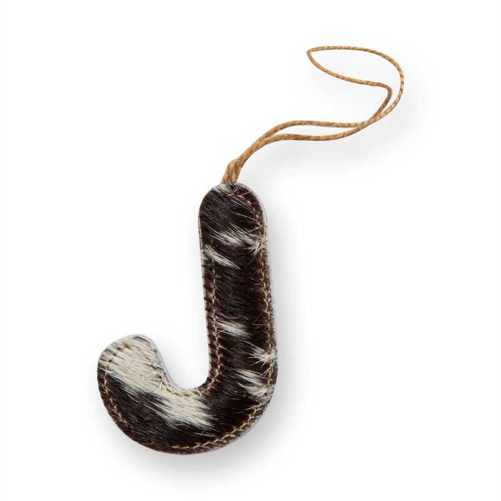 Jolly Candy Cane Hair-On Hide Ornament Set In Black - Myra USA