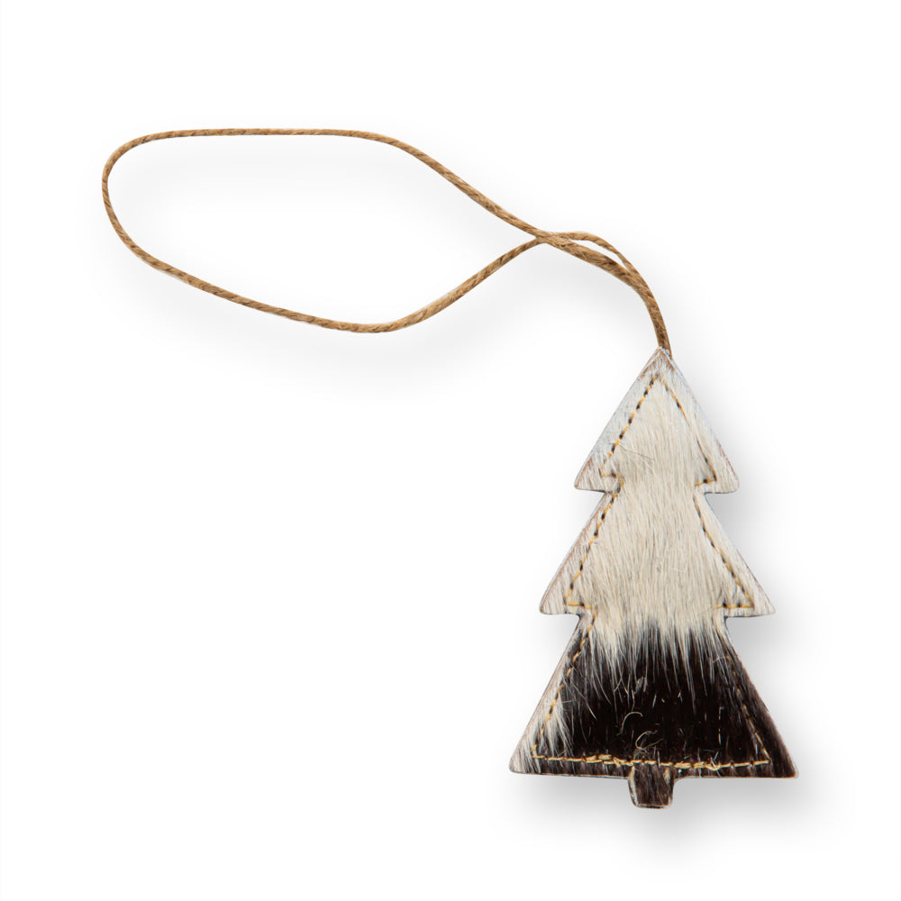 Christmas Tree Hair-On Hide Ornament Set In Black - Myra USA