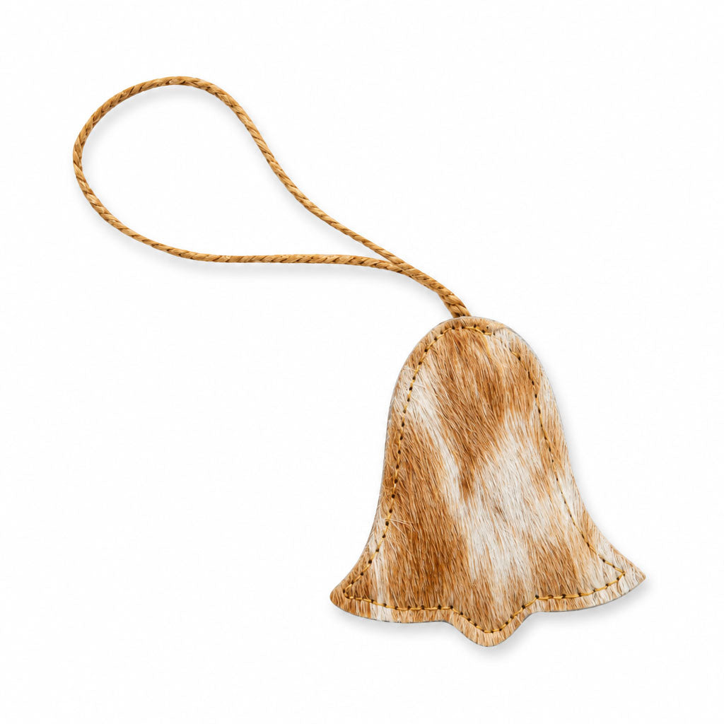 Christmas Bell Hair-On Hide Ornament Set In Brown - Myra USA