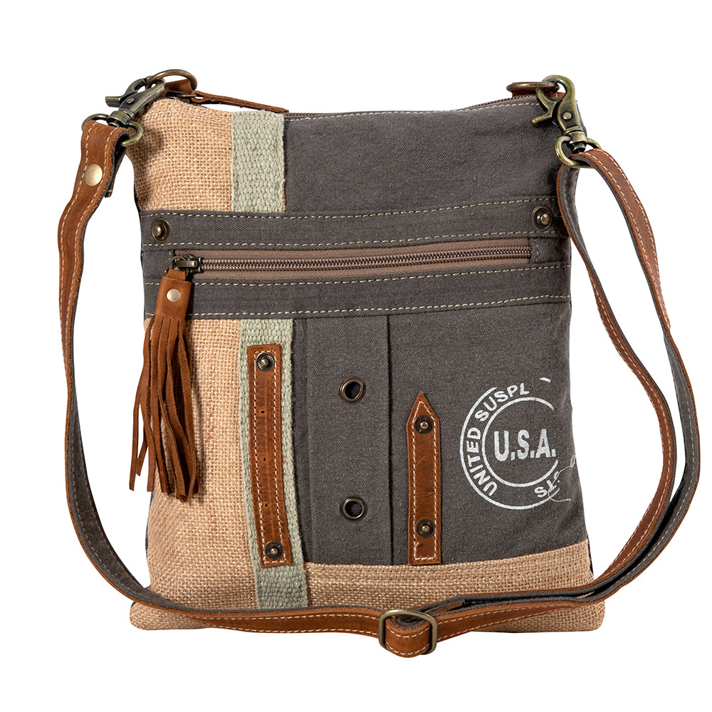 USA Canvas Patch Crossbody Bag - Myra USA