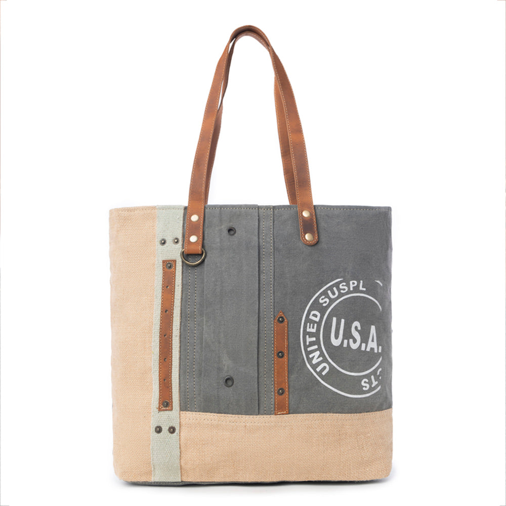 USA Canvas Patch Tote Bag - Myra USA