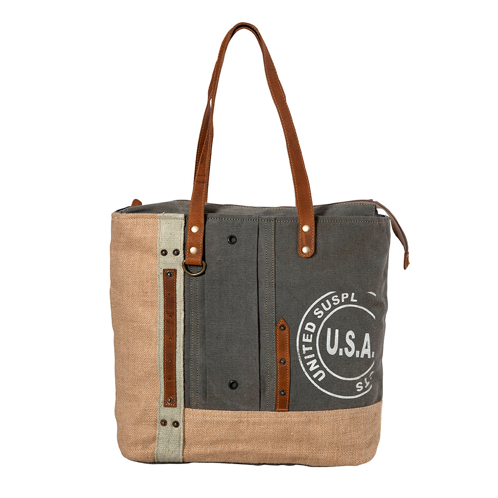 USA Canvas Patch Tote Bag - Myra USA