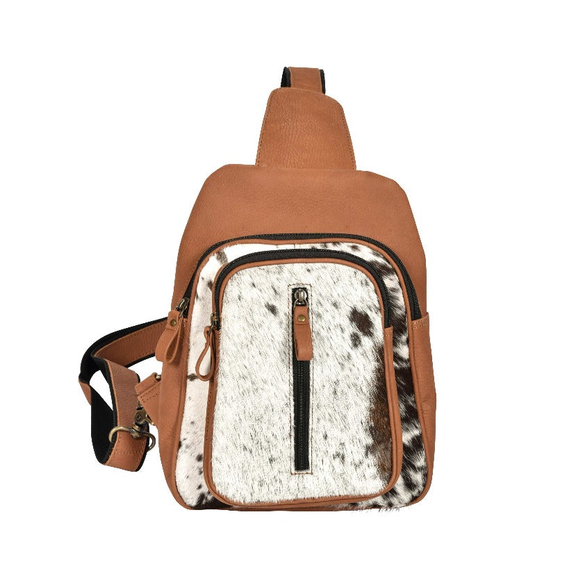 Mountain Bend Hair-On Hide Bucket Sling Bag - Myra USA