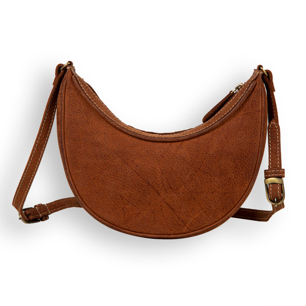 Pecos Rising Weave Pattern Swoop Bottom Leather Hairon Bag - Myra USA
