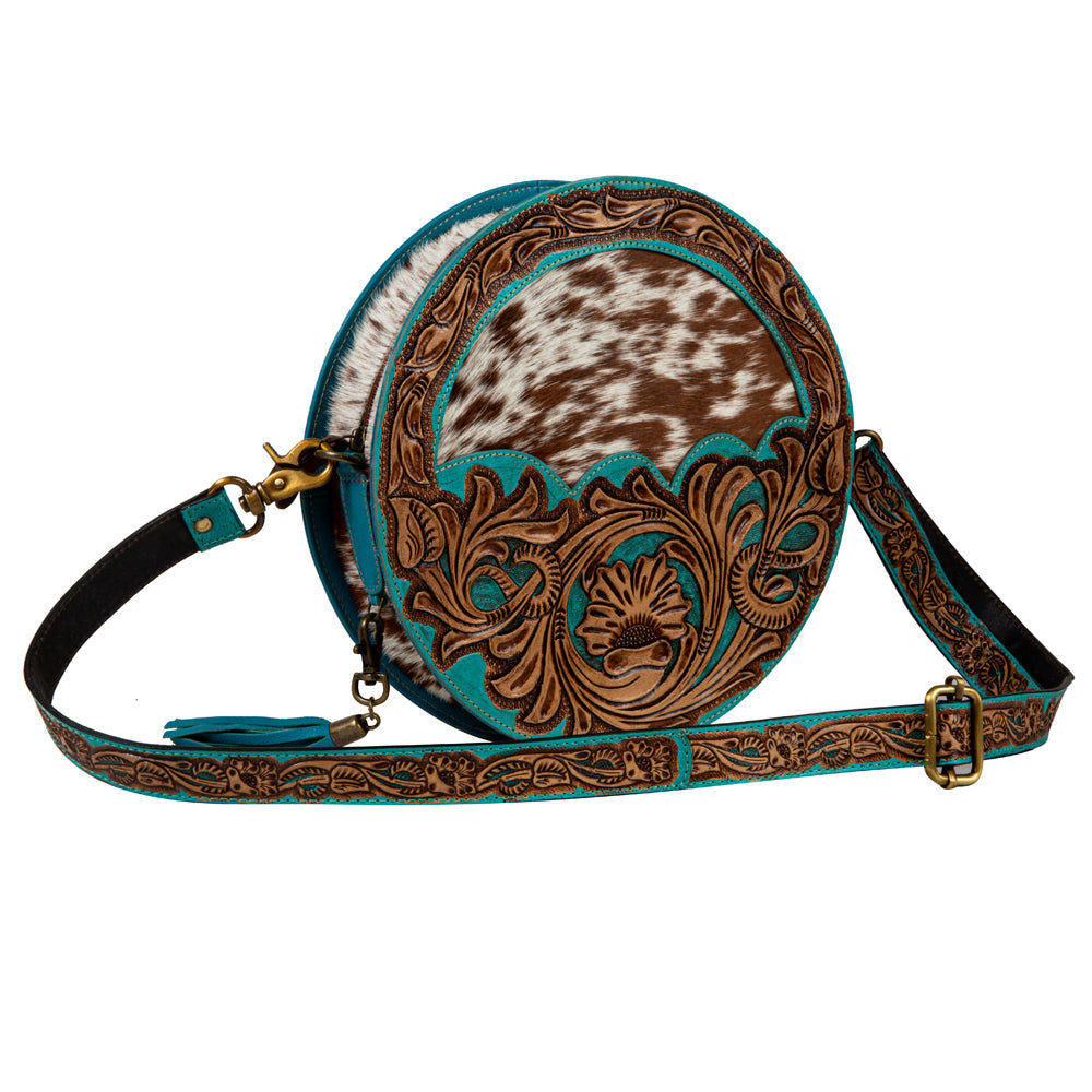 Desert Rain Hand-tooled Round Bag - Myra USA