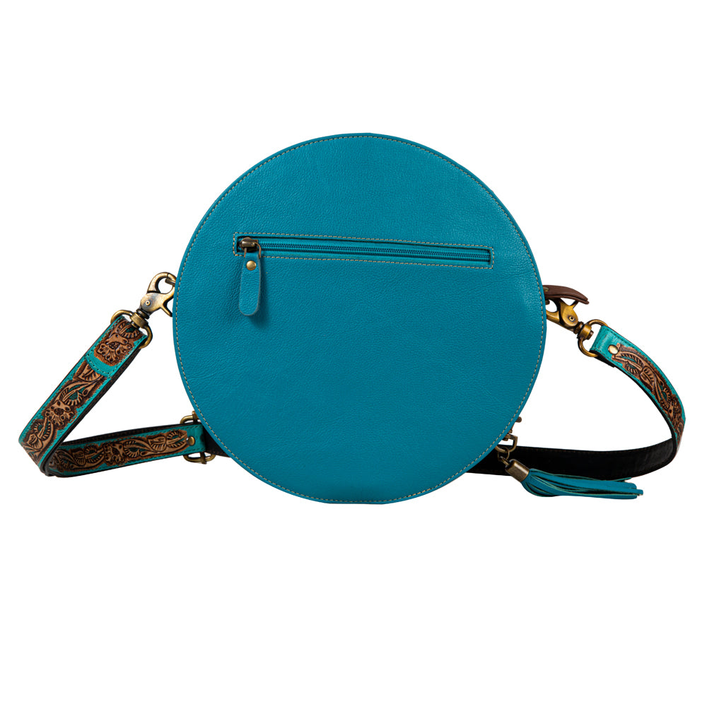 Desert Rain Hand-tooled Round Bag - Myra USA