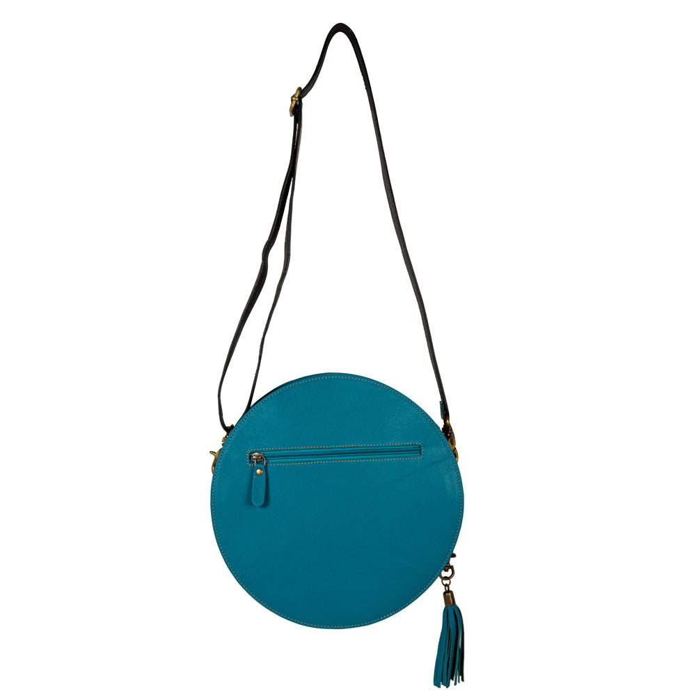 Desert Rain Hand-tooled Round Bag - Myra USA