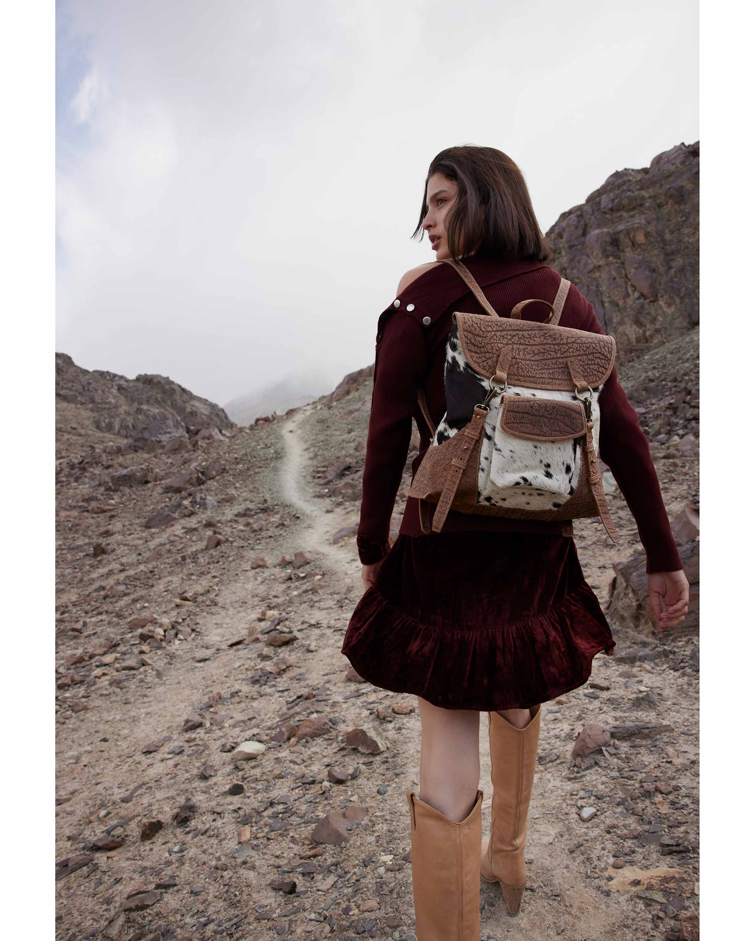 Stratford Trail Accent Leather Leather Hairon Bag - Myra USA