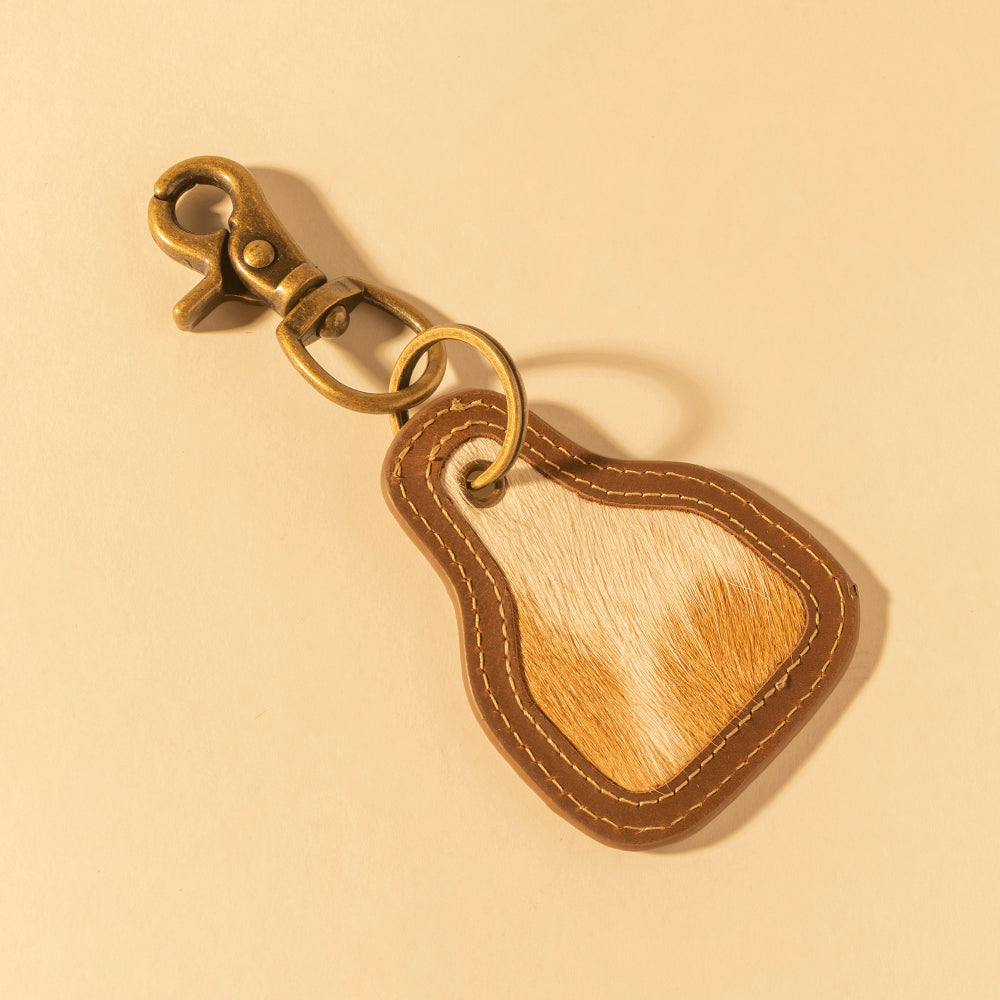 Pony Brook Key Fob In Brown & White
