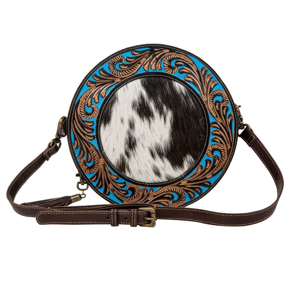 Night Gaze Hand-Tooled Round Bag - Myra USA