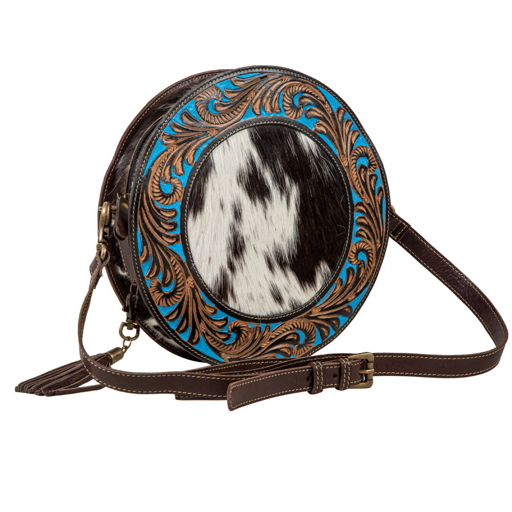 Night Gaze Hand-Tooled Round Bag - Myra USA