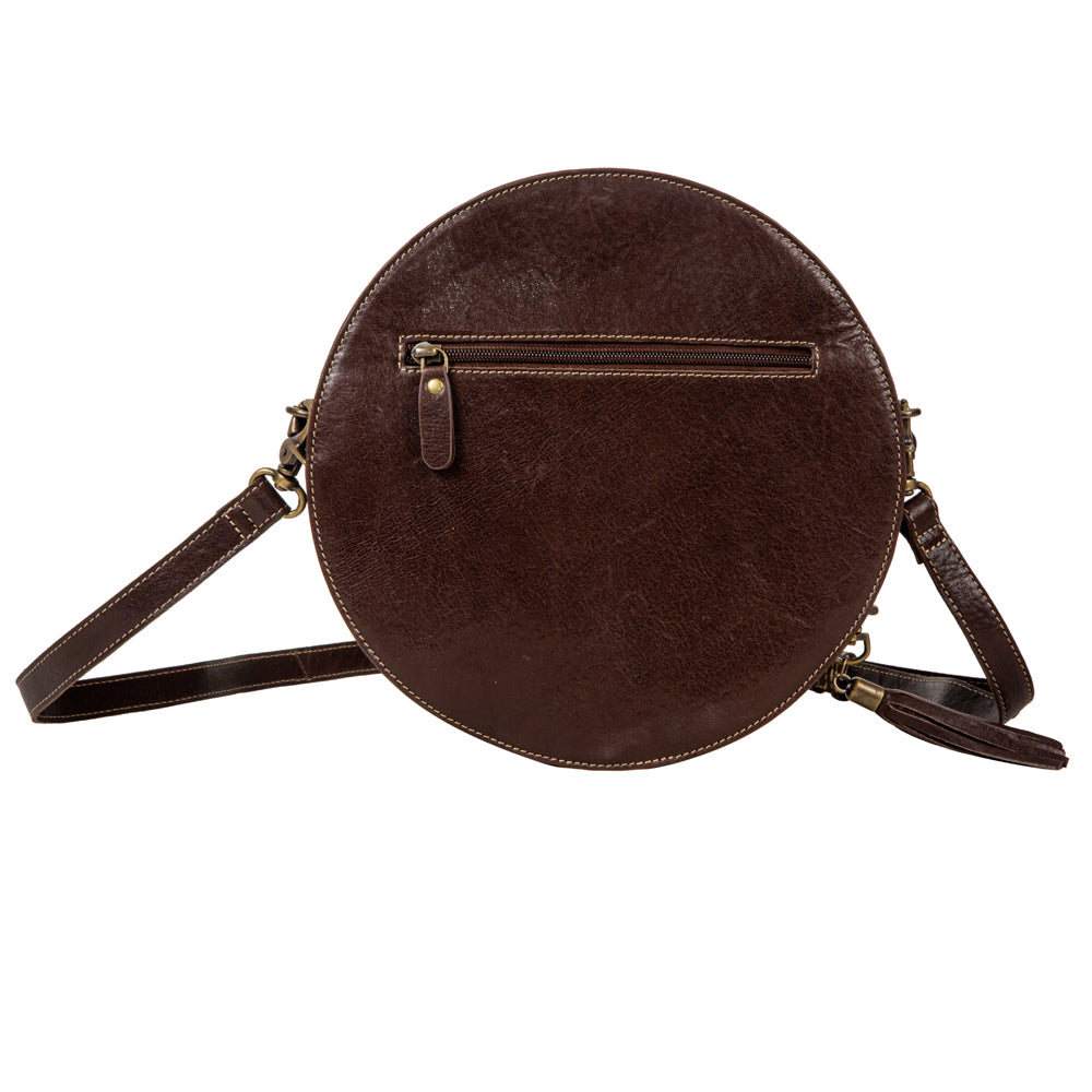 Night Gaze Hand-Tooled Round Bag - Myra USA