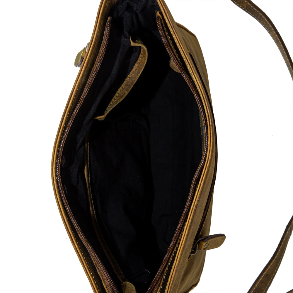 Lawson Roundup Satchel Leather & Hairon Bag - Myra USA