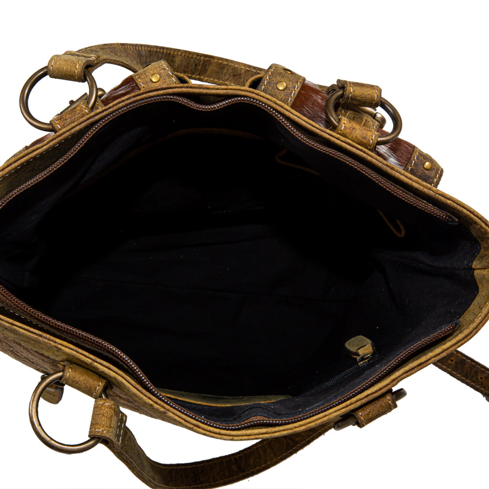 Cube Mesa Pouched Canvas Hairon Bag - Myra USA