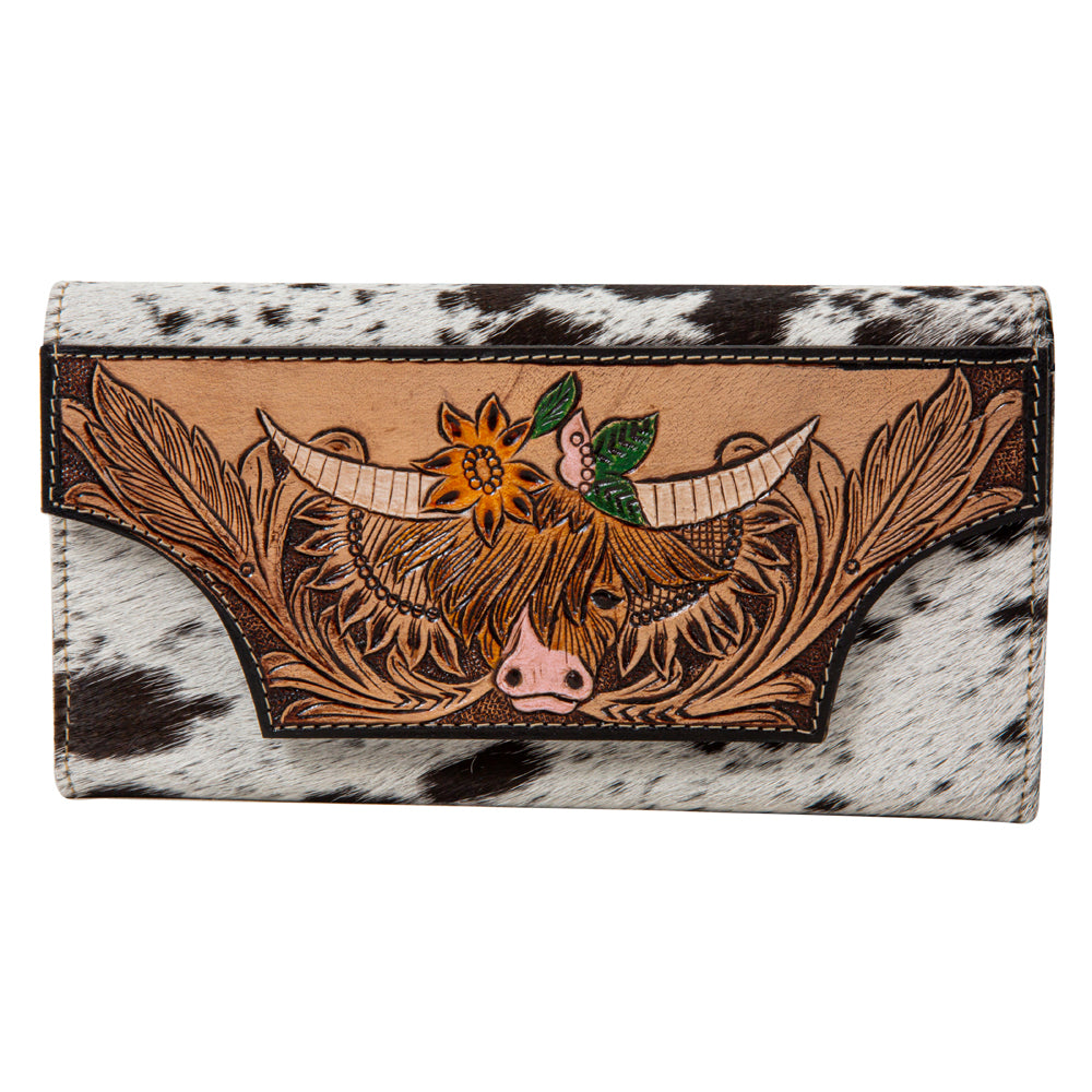 Bloomin Steer Hand-Tooled Wallet