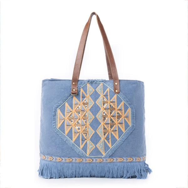 Ember Reflections Embroidered Tote Bag - Myra USA