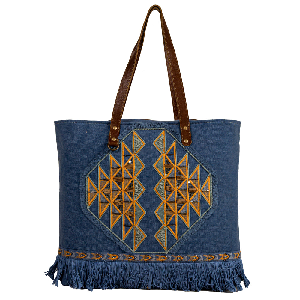 Ember Reflections Embroidered Tote Bag - Myra USA