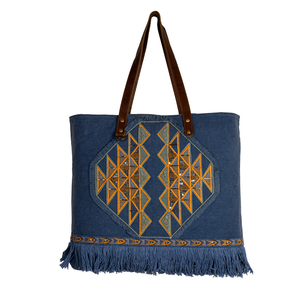 Ember Reflections Embroidered Tote Bag - Myra USA