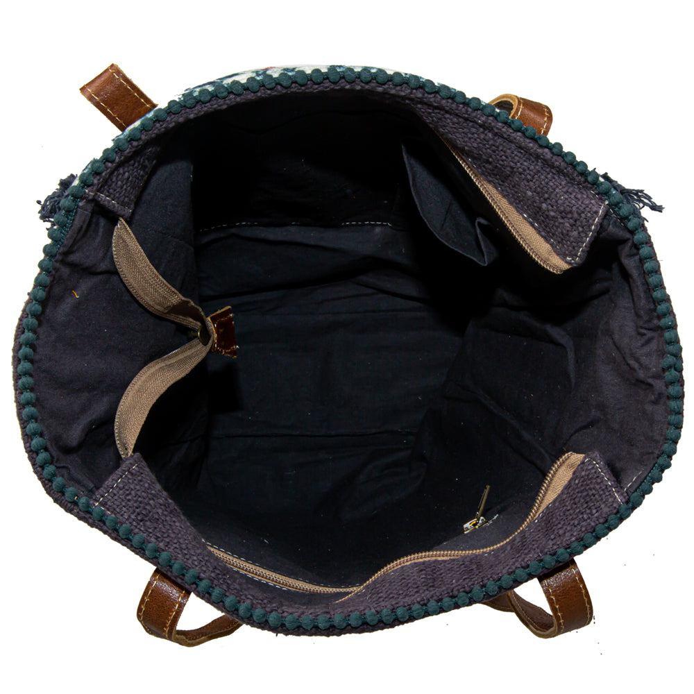 Homestyle Warmth Embroidered Tote Bag - Myra USA