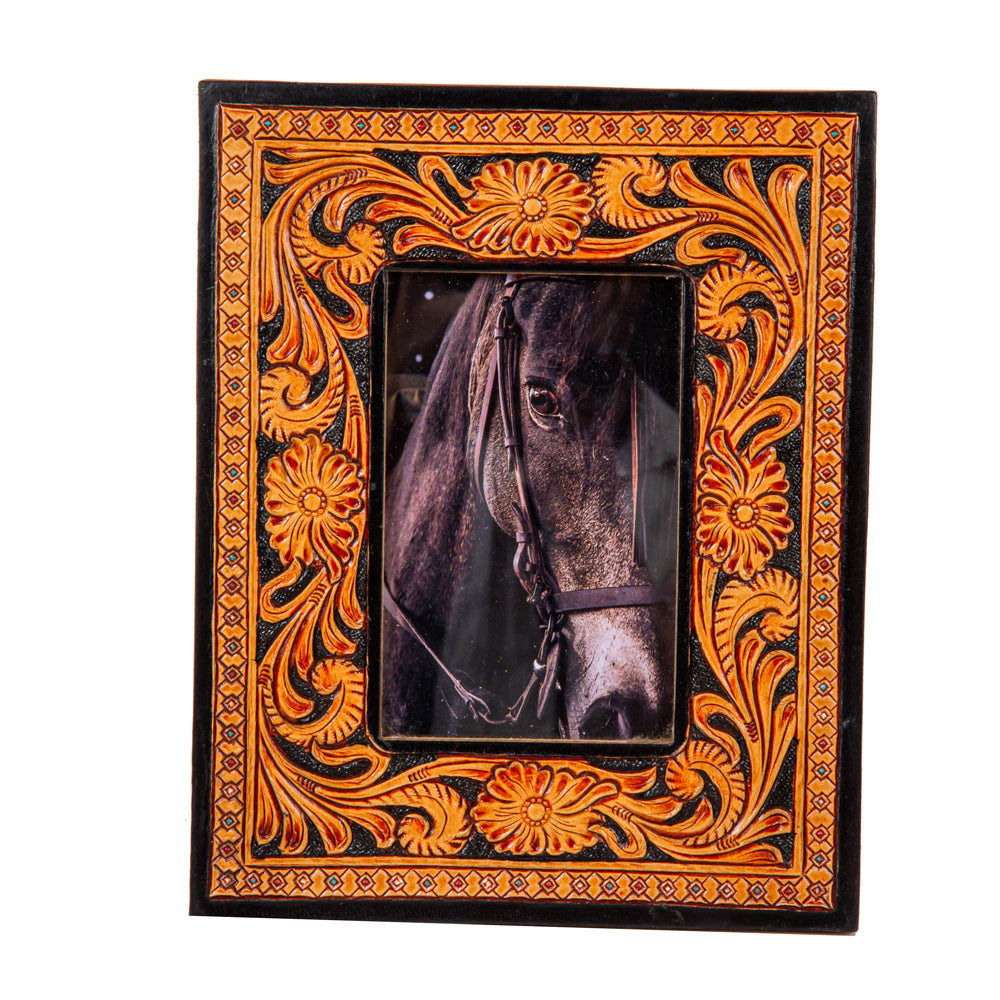 Classic Country Hand-Tooled Photo Frame - Myra USA