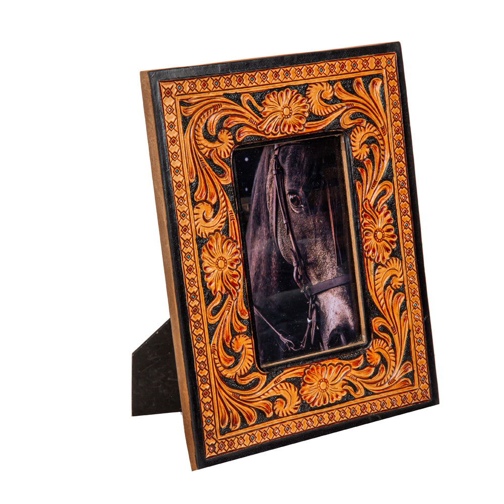 Classic Country Hand-Tooled Photo Frame - Myra USA