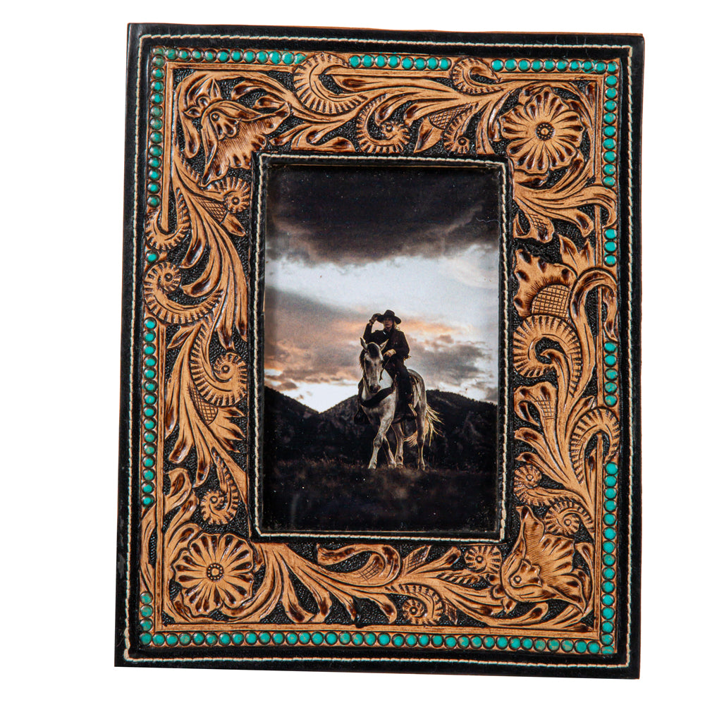Mesa Plateau Hand-Tooled Photo Frame - Myra USA
