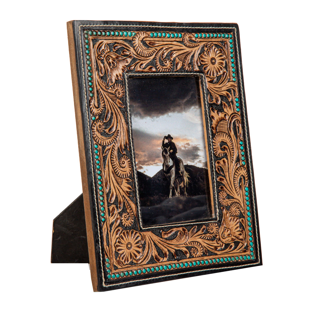 Mesa Plateau Hand-Tooled Photo Frame - Myra USA