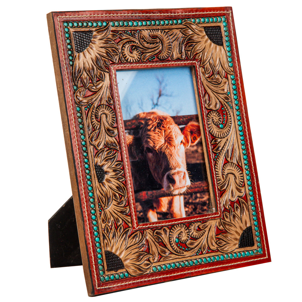 Devonnie’s Sunflowers Hand-Tooled Photo Frame - Myra USA