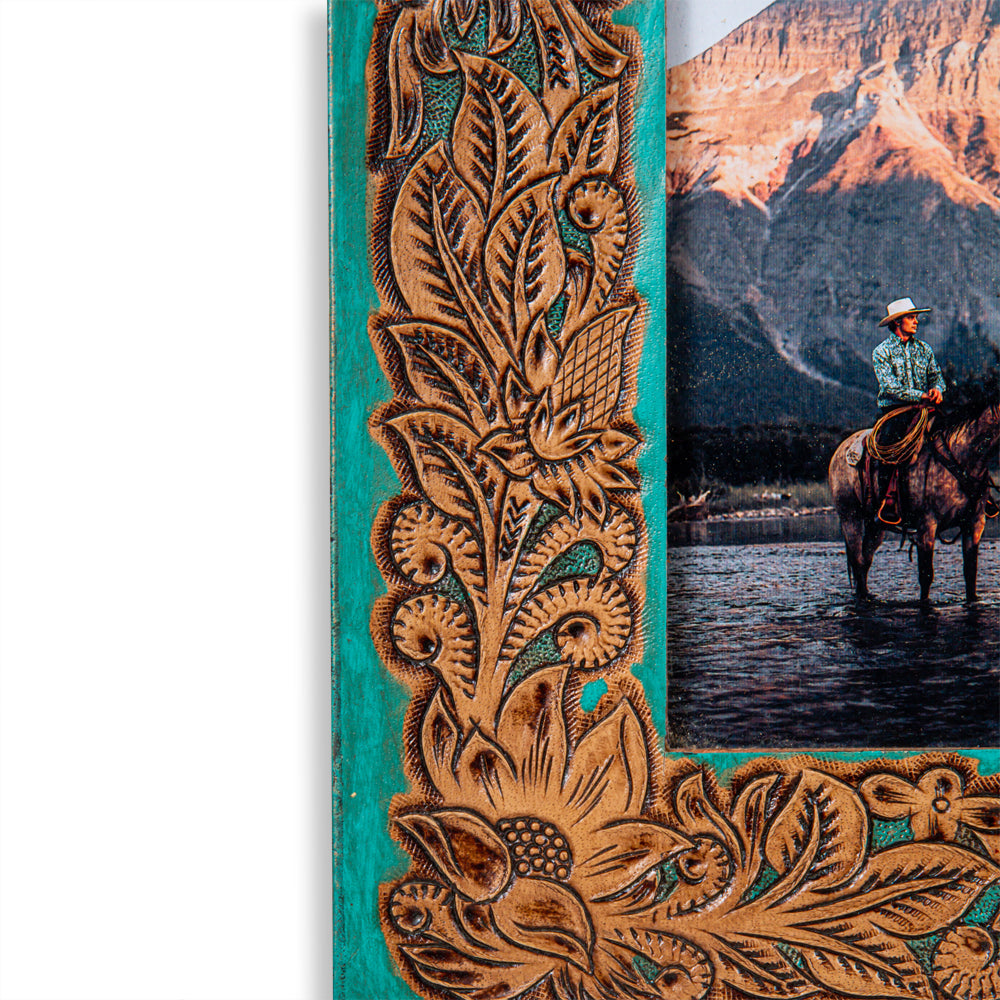 Time of Traditions Hand-Tooled Photo Frame - Myra USA