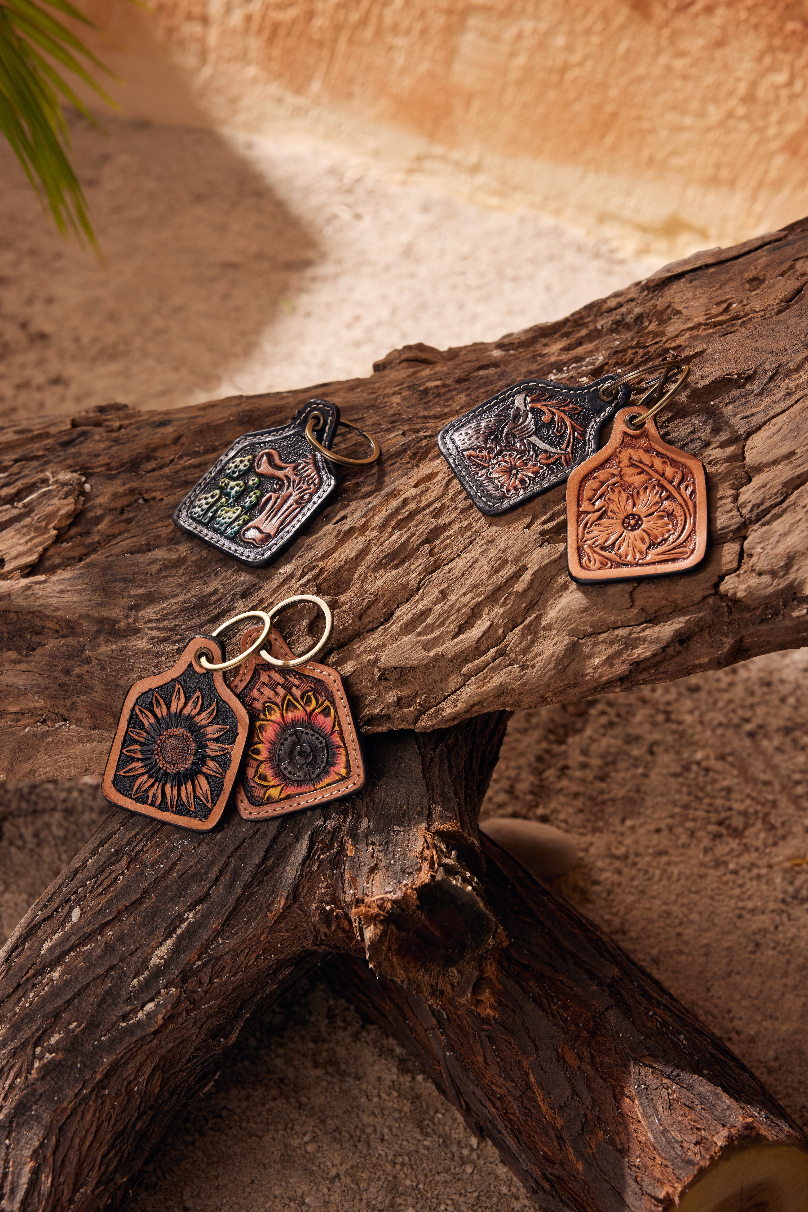 Curious Cow Hand-Tooled Key Fob - Myra USA