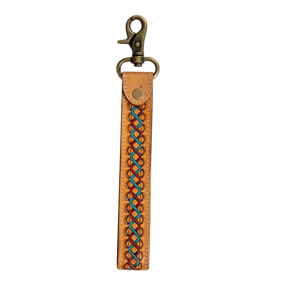Southwest Braid Hand-Tooled Strap Key Fob - Myra USA