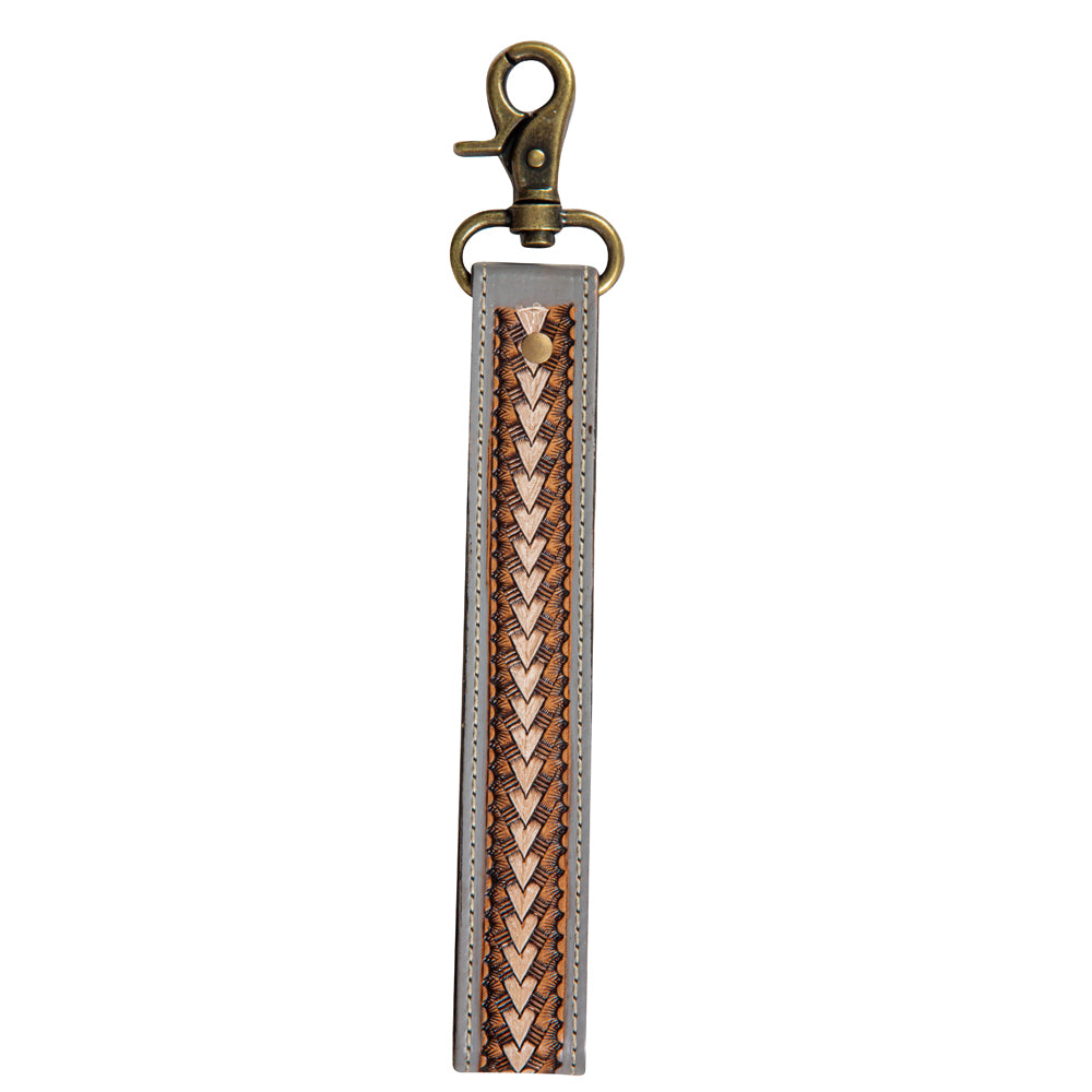 Diamond Shine Hand-Tooled Strap Key Fob - Myra USA