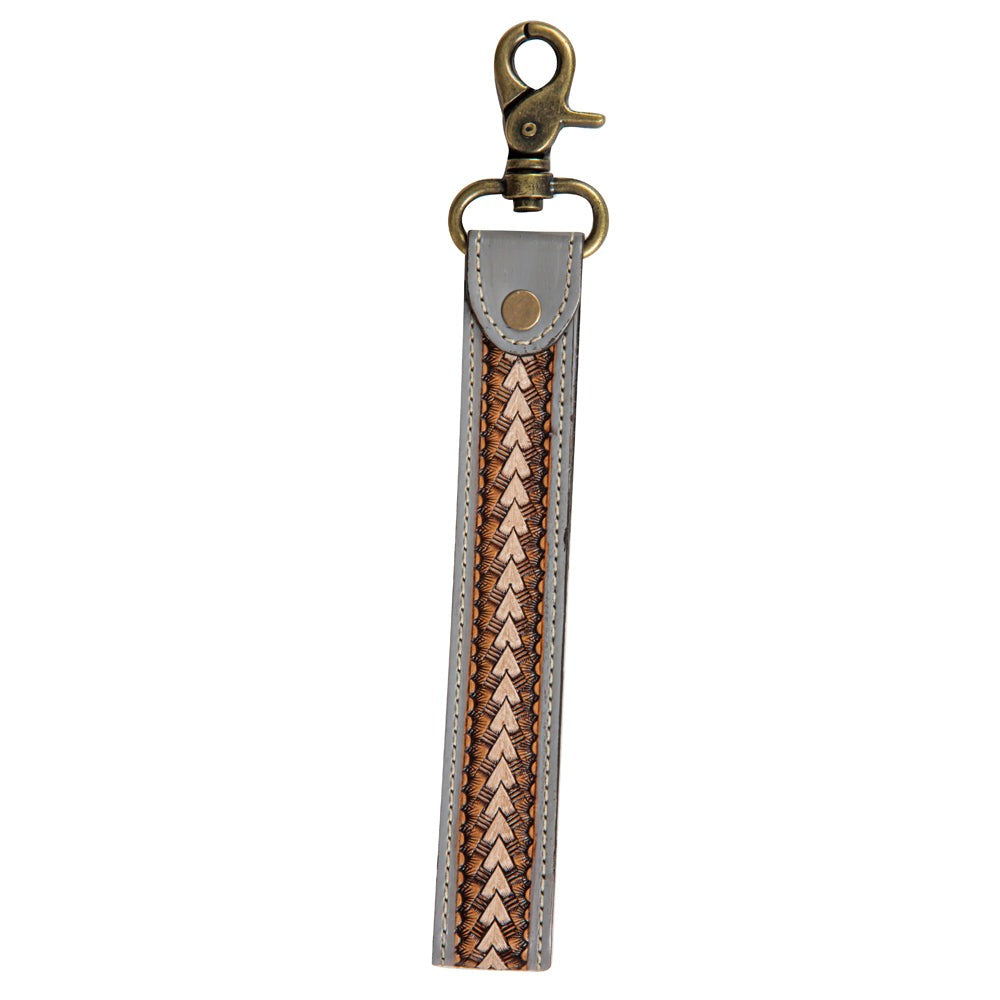 Diamond Shine Hand-Tooled Strap Key Fob - Myra USA