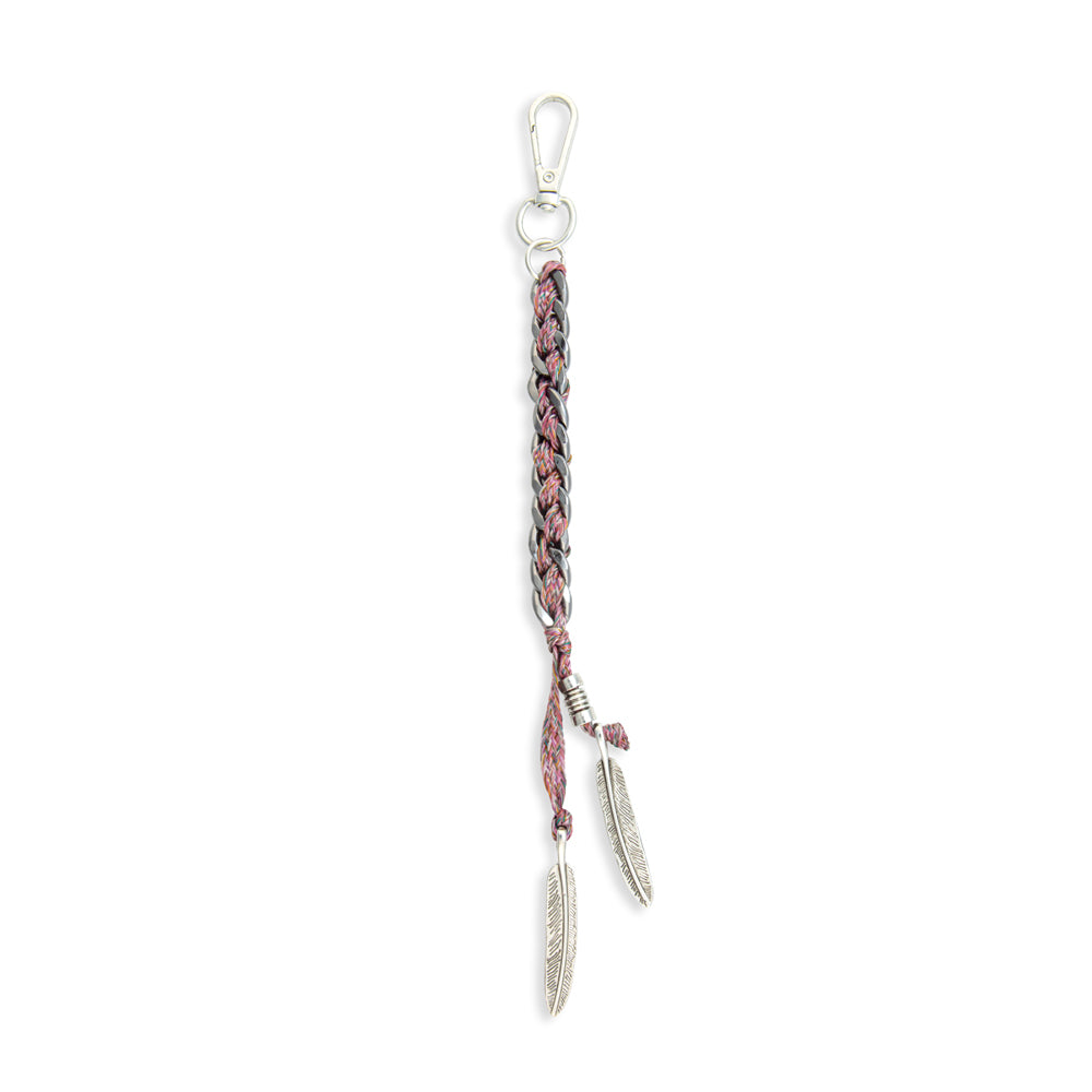 Trail Feather Braided Chain Key Fob - Myra USA