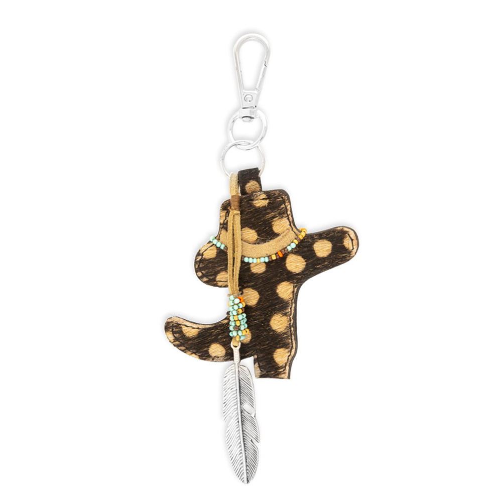 Dancing Boot & Feather Charm Key Fob - Myra USA