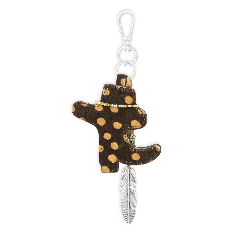 Dancing Boot & Feather Charm Key Fob - Myra USA